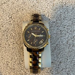 Gold and Tortoiseshell Michael Kors Watch